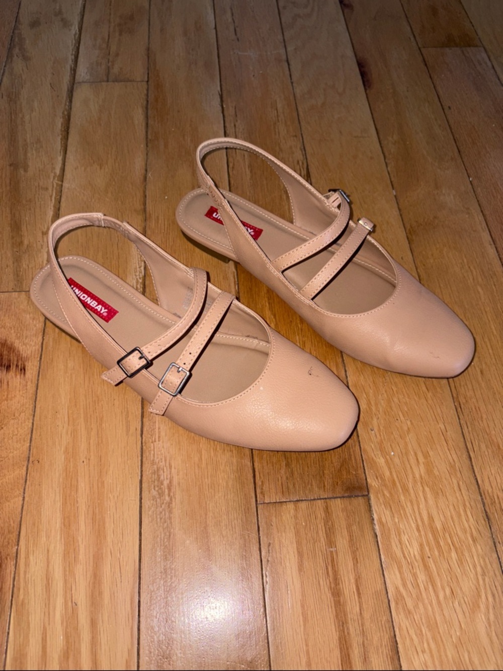 Tan ballet flat slings